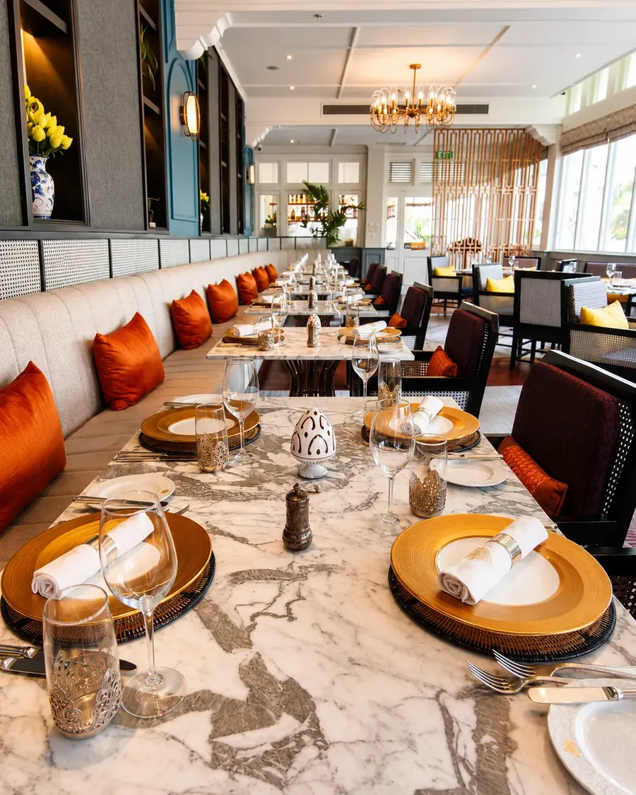 Upscale restaurant interior