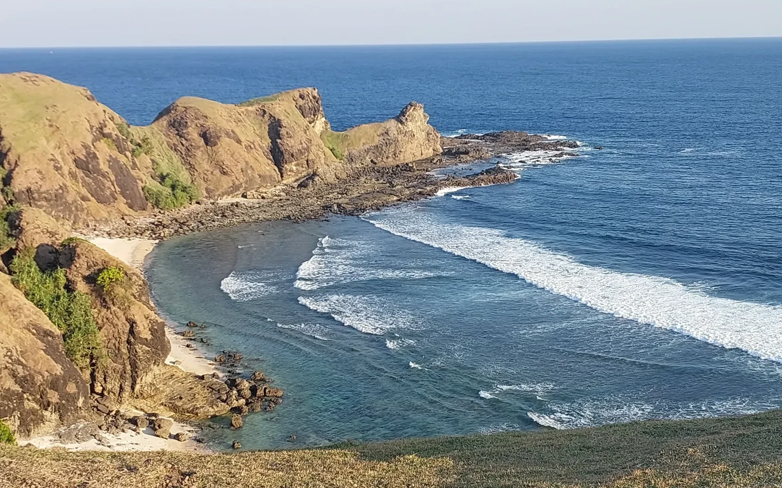 Rugged coast and blue sea in Indonesia